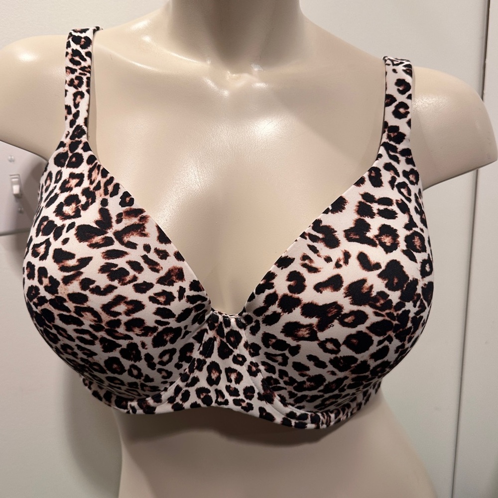 Soma Leopard Print Bra - Black and Brown